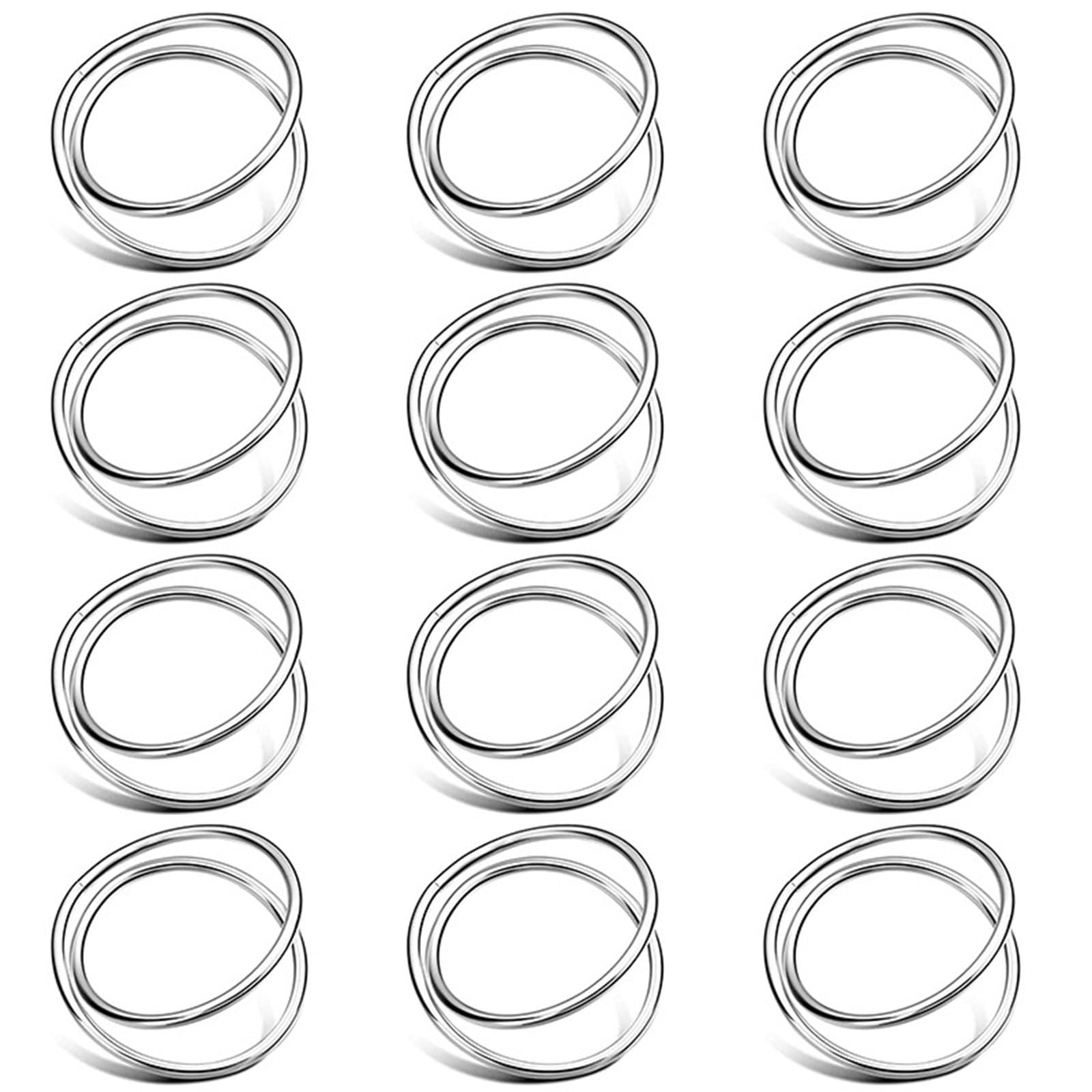 12Pcs Simple Napkin Holder Metal Double Circles Napkin Rings Party Serviettes Buckles Elegant Buckles Decoration Serviettes Dining Table Accessories