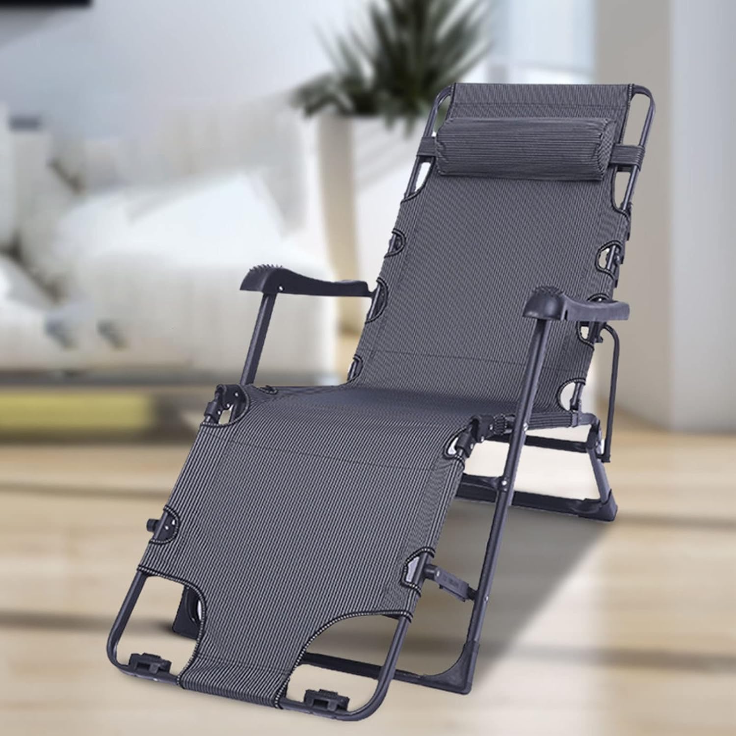 Generic Lounge Chair, Sunloungers Reclining Foldable Zero Gravity Chair Stable Extra Wide Ergonomic Patio Recliner Folding Reclining Chair Load-Bearing 200kg (Color : Standard)