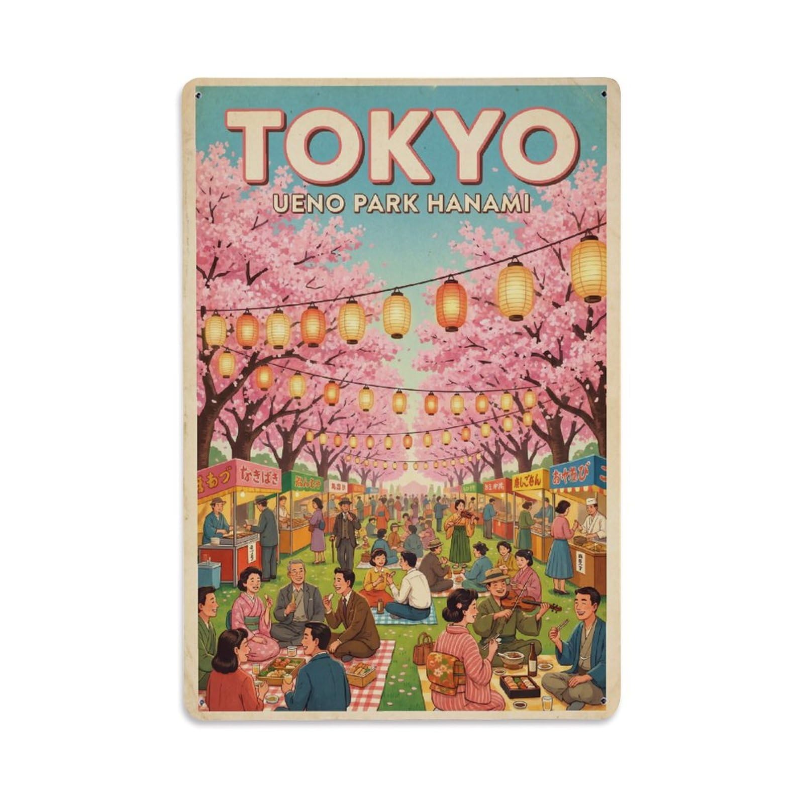 Gead 8X12inch Style Vintage Travel Tokyo Japan Festival Metal Tin Sign