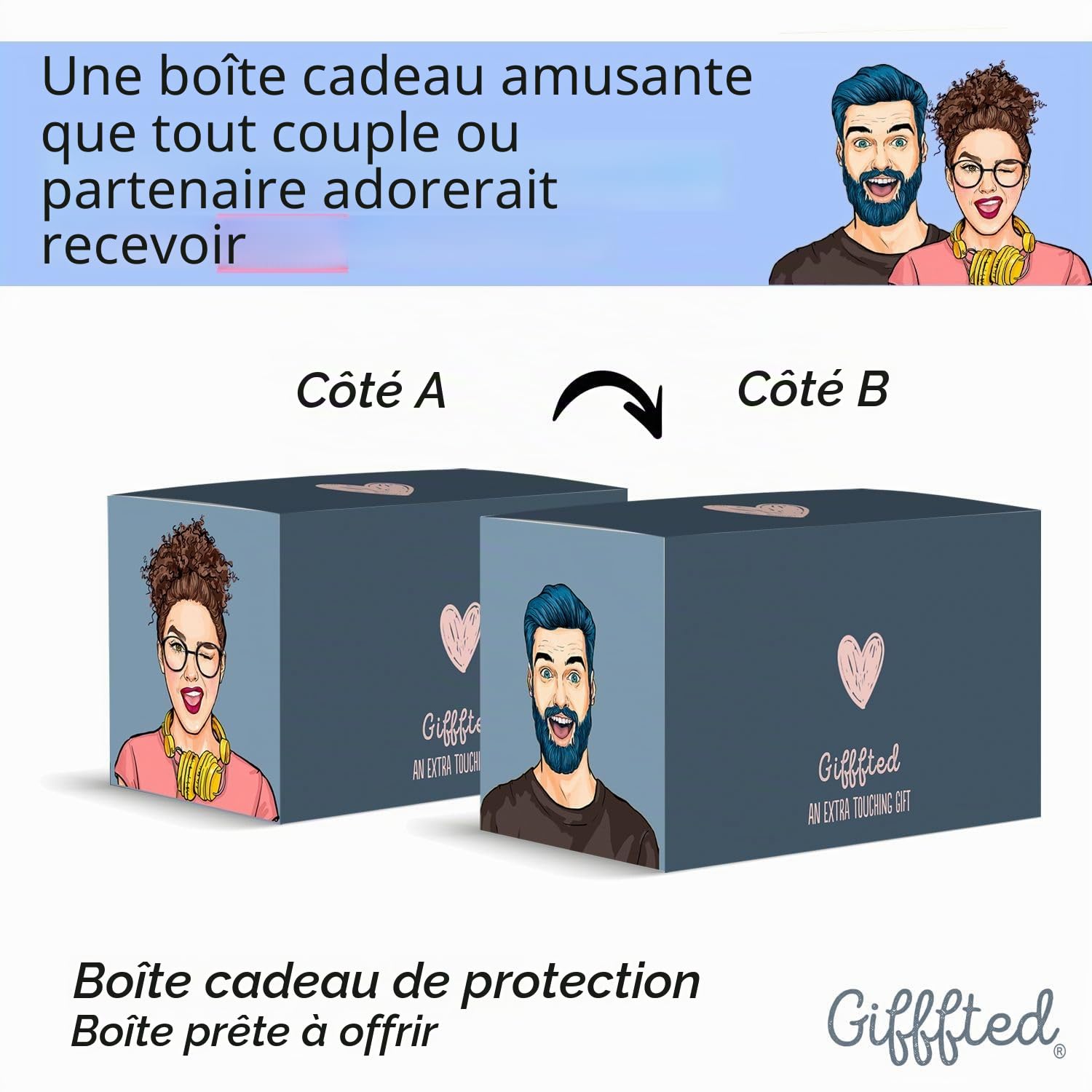 Gifffted Tasses Homme Et Femme, I Like His Beard, Mug Original Idée Cadeau Anniversaire Mariage Couple, Saint Valentin Elle Et Lui, Amis, Famille, Amoureux, Mr Et Mrs, Noel, Cafe, Tasse