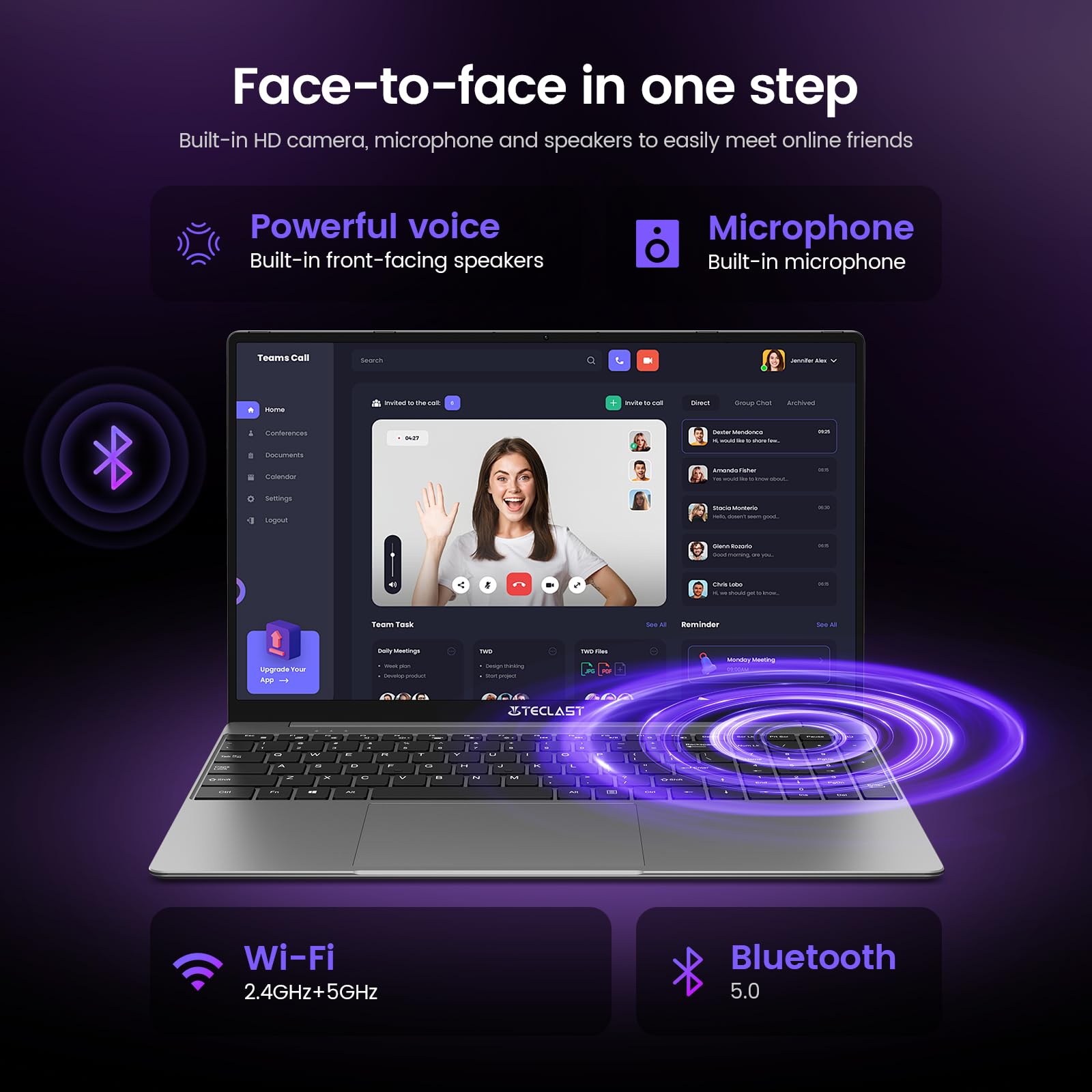 TECLAST F16Pro PC Portatile 15,6 Pollici FHD, 16GB RAM 512GB SSD, Intel N95 Notebook(fino a 3.4Ghz), Tastiera Retroilluminata Computer Portatile, WiFi 6/BT 5.0, HDMI, Type C, USB3.0, Laptop 2024
