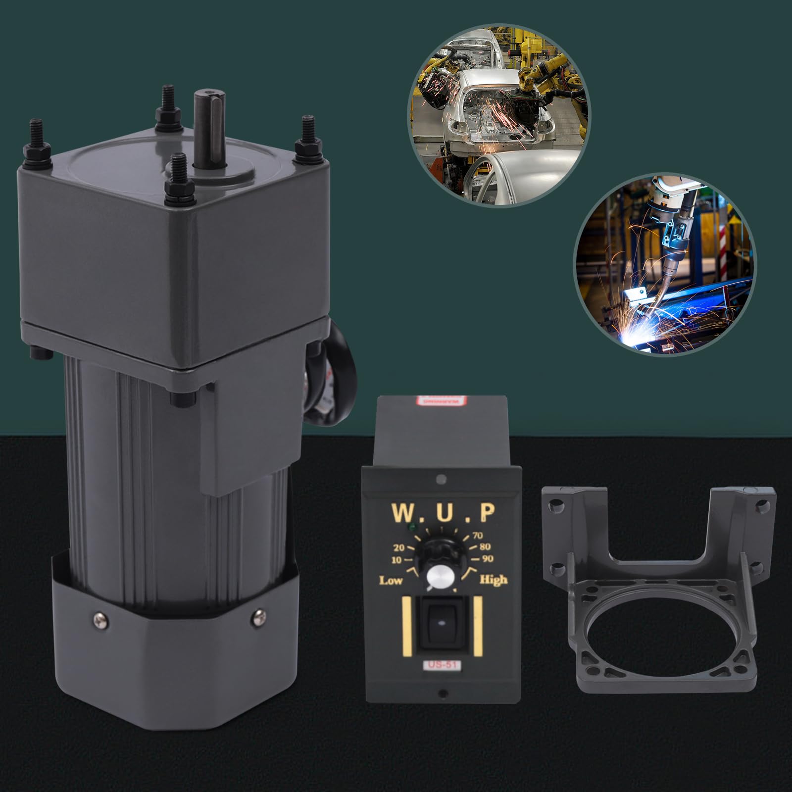 Motore elettrico AC 220 V, 90 W, motore elettrico, motore compatto, velocità di rotazione regolabile, alta potenza, dimensioni compatte