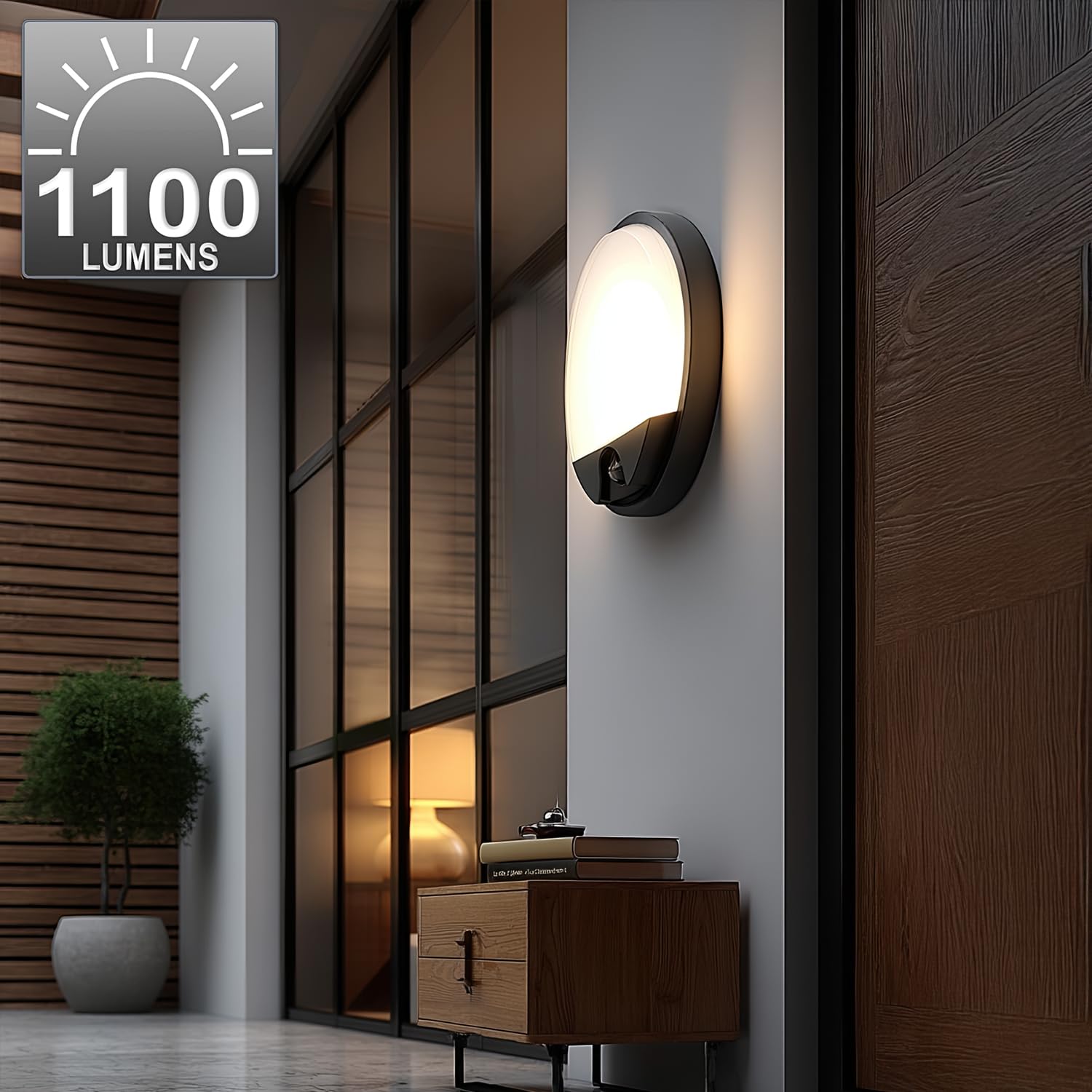 Maclean MCE291 lampa LED z czujnikiem ruchu na podczerwień, lampa ścienna, oświetlenie wewnętrzne/zewnętrzne 1100 lm, 15 W, IP54, 4000 K, wodoszczelna (szara)