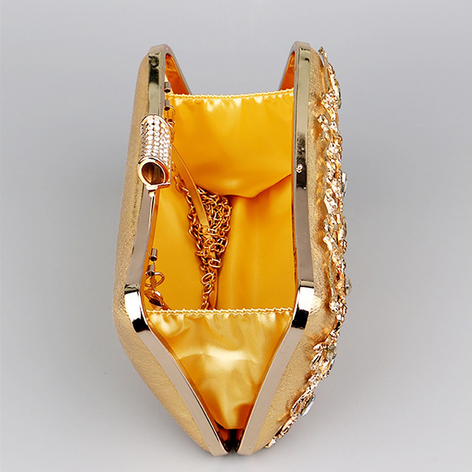 Bolso de mano vintage para mujer, bolso de noche de lujo con estrás y cristal, elegante bolso de mano con asa y cadena de metal con purpurina, bolso de hombro para bodas, fiestas, bailes gala