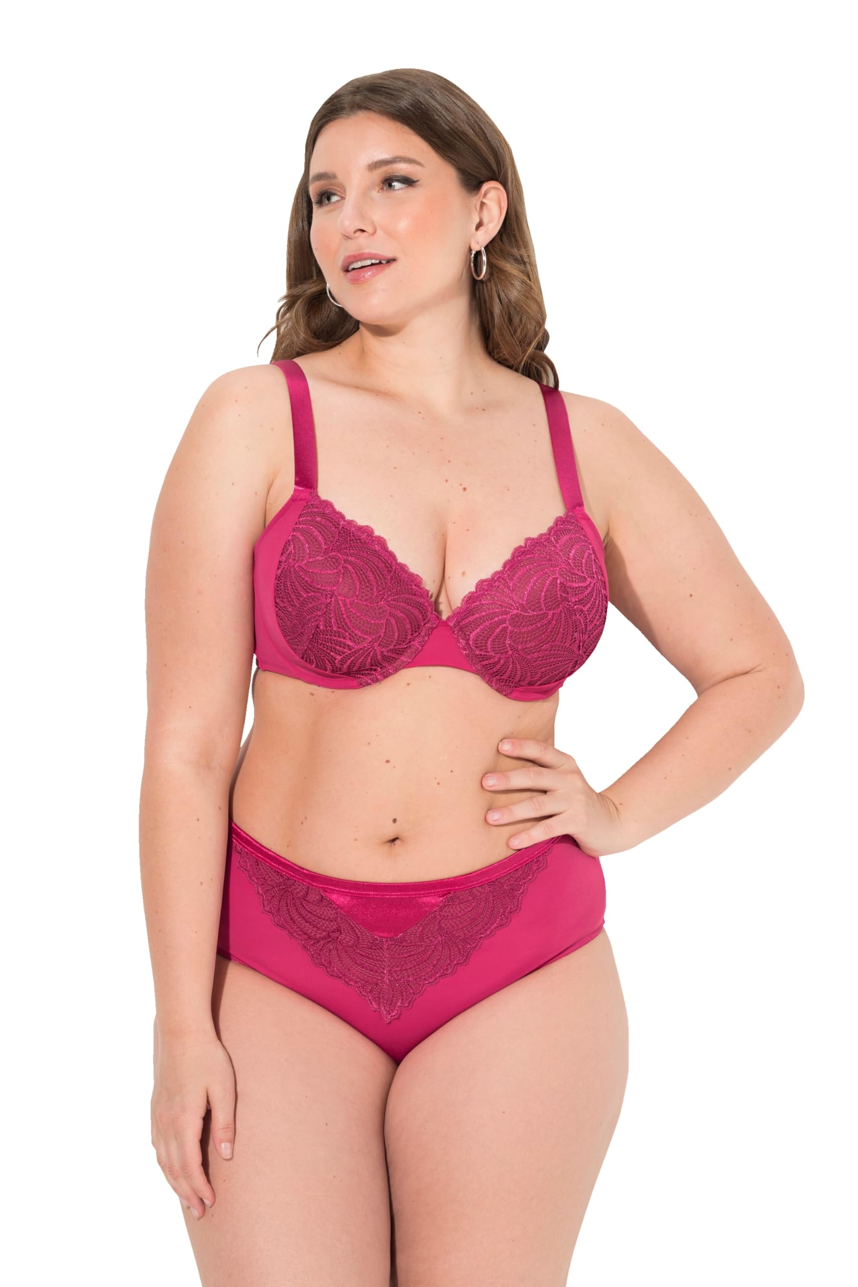 Ulla Popken Damen große Größen Übergrößen Plus Size Bügel-BH, Spitze, Softschalen 833320