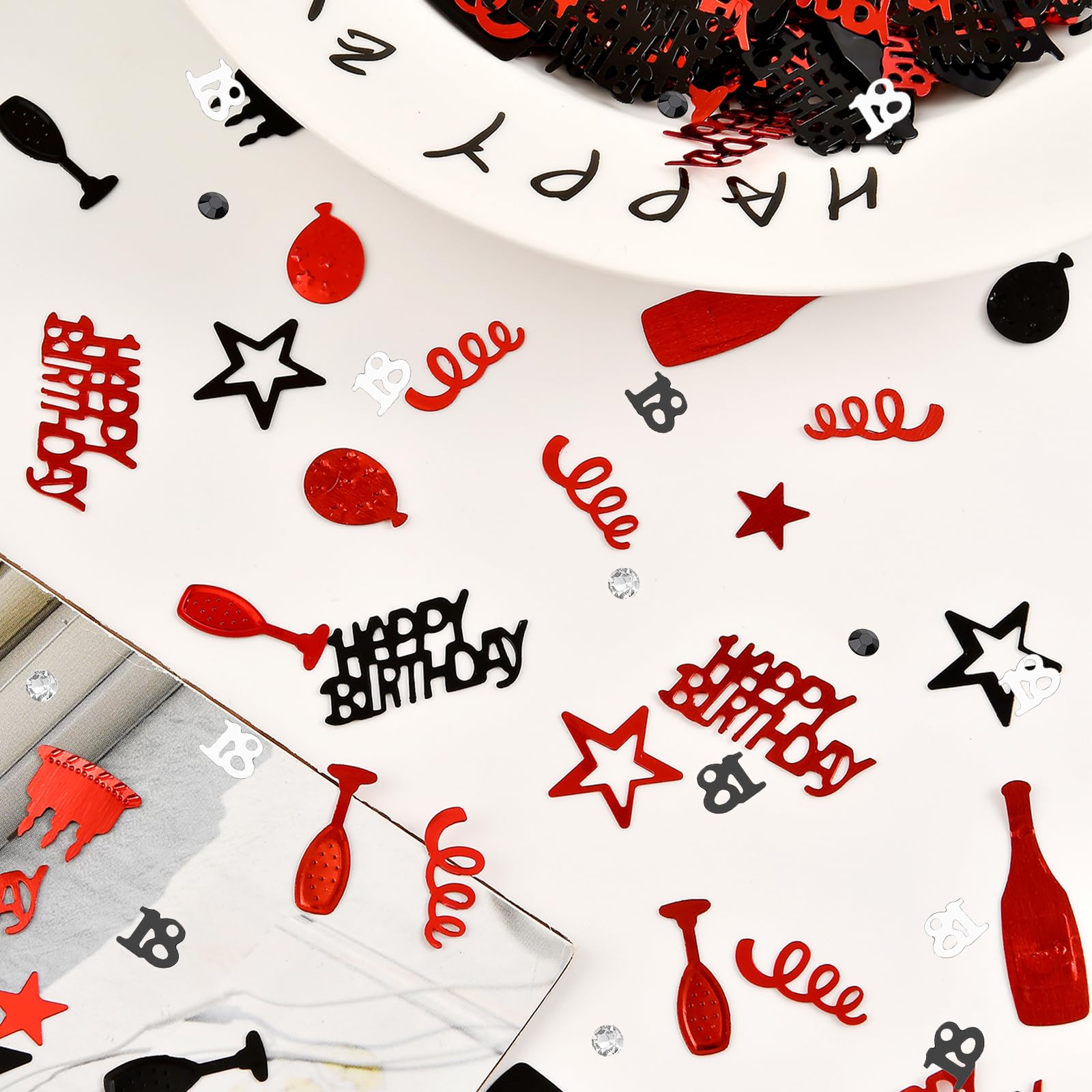 Confetti Compleanno Adulti Coriandoli 18° Compleanno - Decorazione Da  Tavolo Per Feste Con Numeri, Stelle E Palloncini Decorazione DIY Palloncini, image size:1600x1600