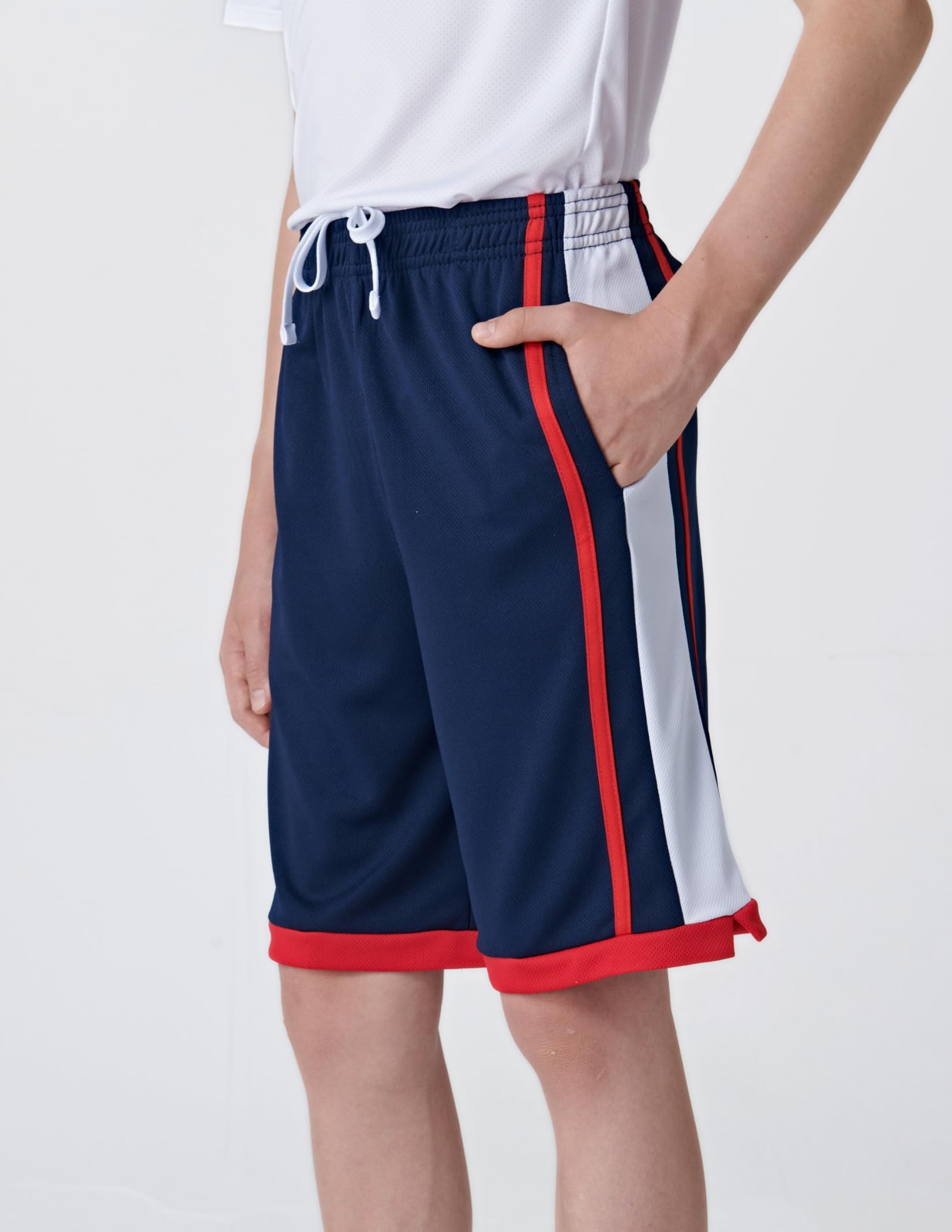 Liberty Imports Confezione da 5 pantaloncini da basket Big Boys Youth Quick Dry Athletic Performance con tasche