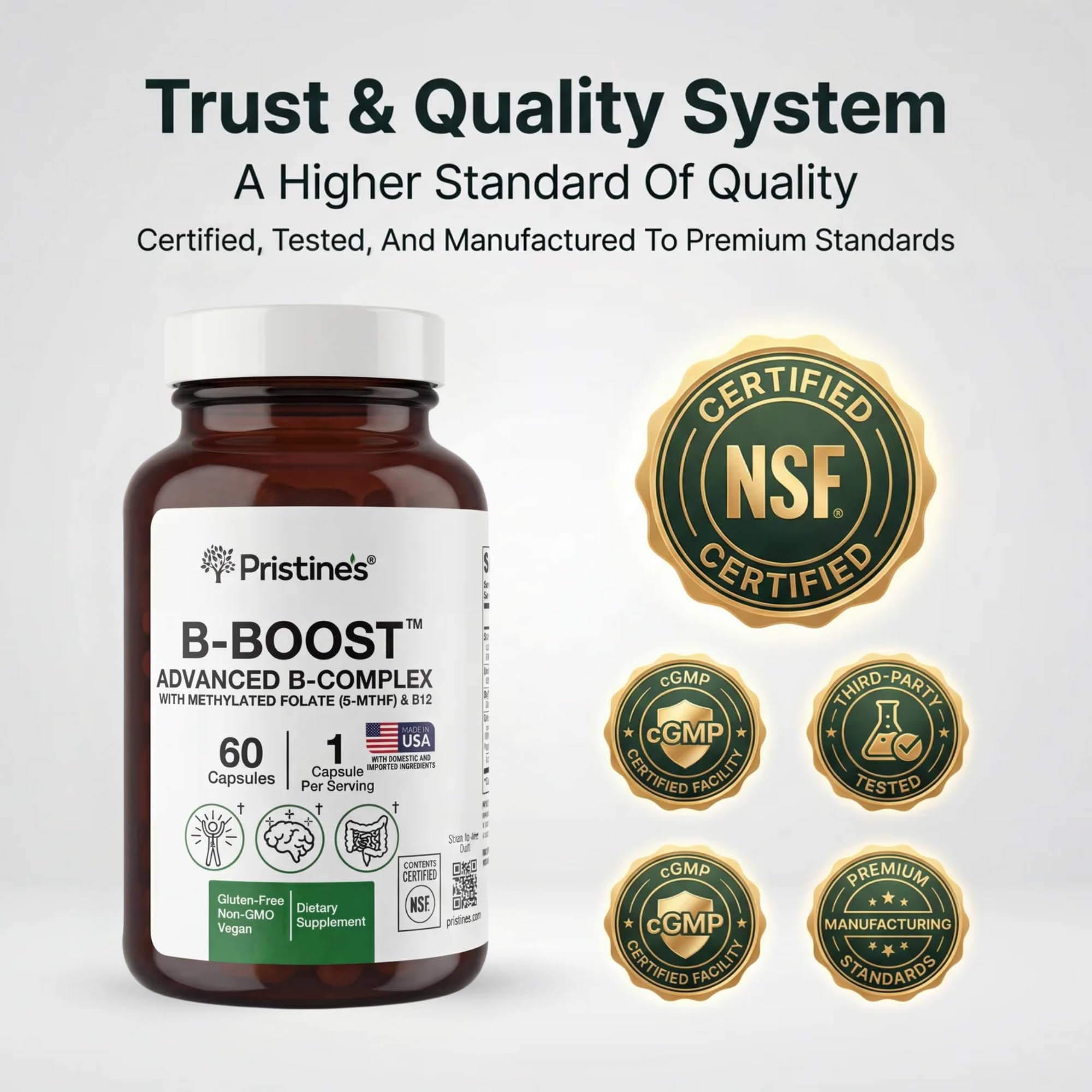 PRISTINE'S B-Boost Methylated Vitamin B Complex for Women and Men — Amazon image 7
