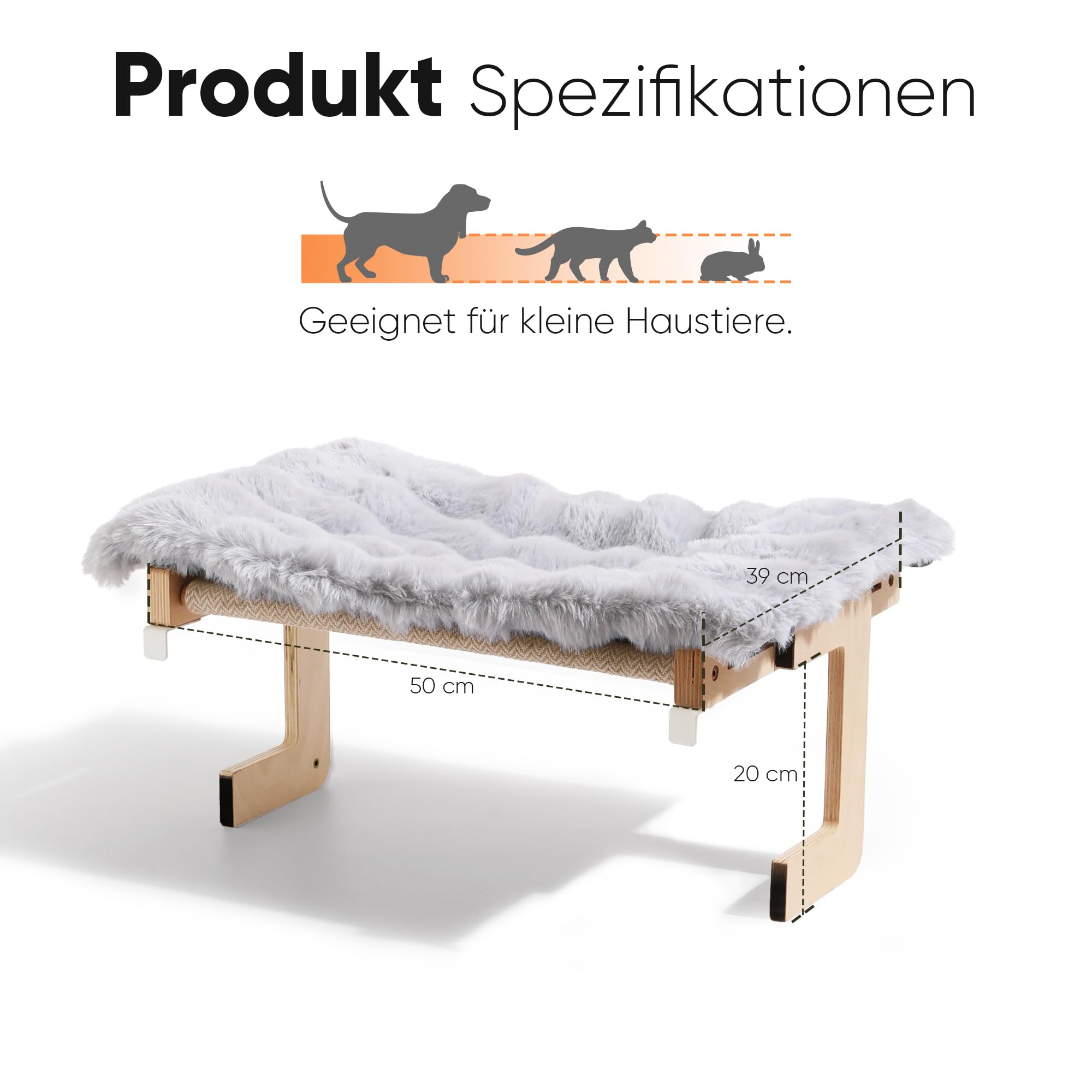 FUKUMARU Katzen Hängematte Fenster Katzenbett Fensterbank für Katzen, Fensterliege mit weichem Kissen, verstärkter Holz- und Metallstruktur, umbaubare Hängematte, Tragkraft bis 20 kg