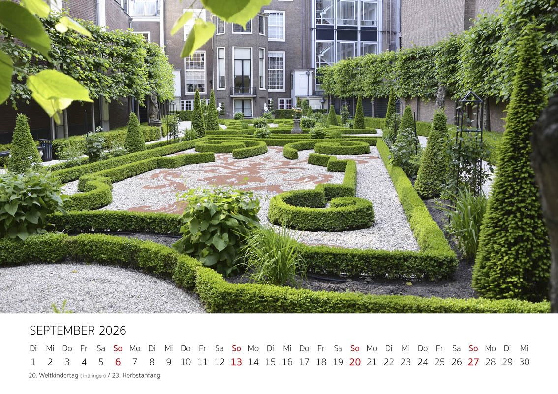 Edition Seidel Kalendarz premium Amsterdam na rok 2026, format DIN A4, kalendarz ścienny, Europa, Holandia, tulipany, kanały, mosty metropolia, panoramę