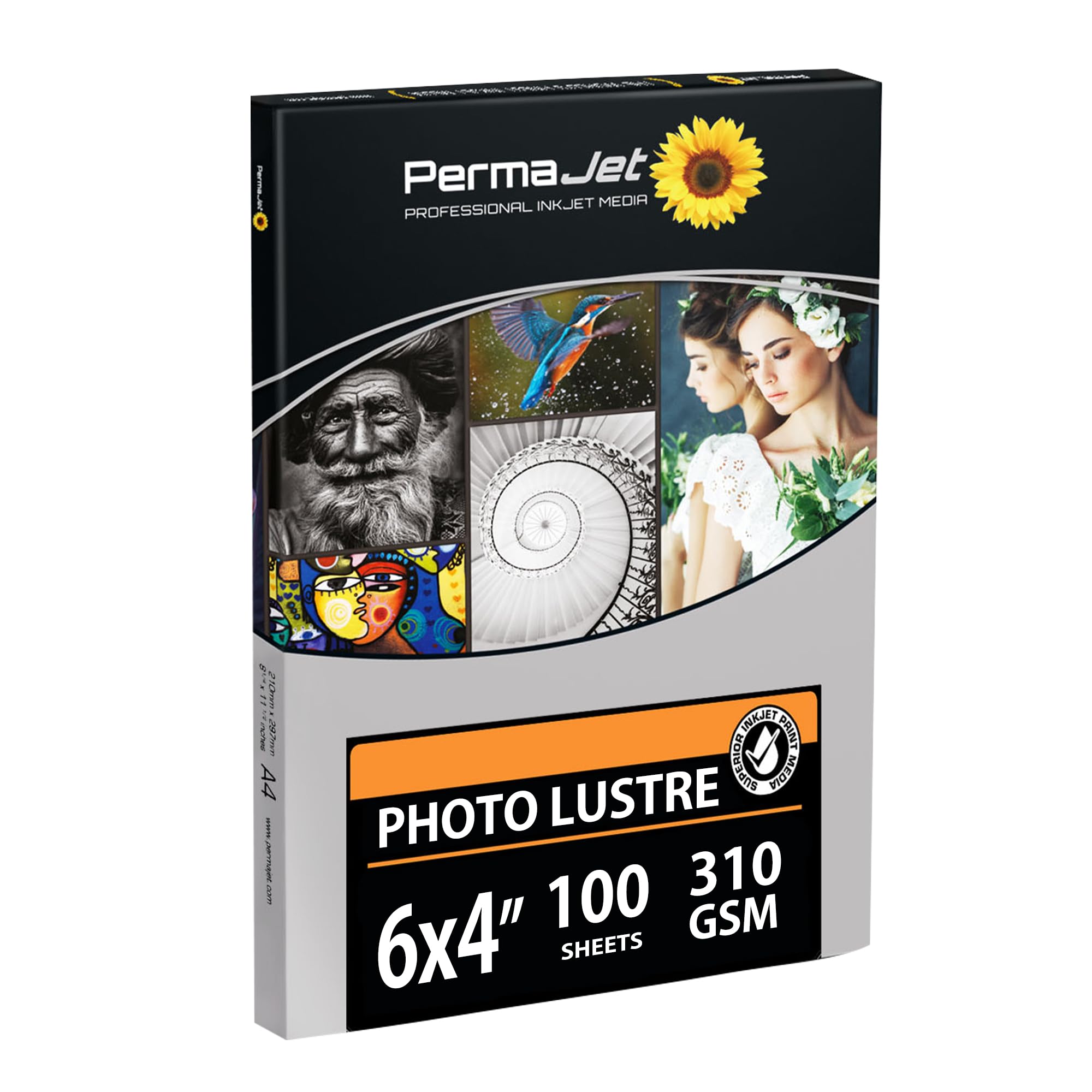 PermaJet Photo Lustre 310gsm | 6" x 4" 100 Sheets | Inkjet Lustre Printer Photo Paper