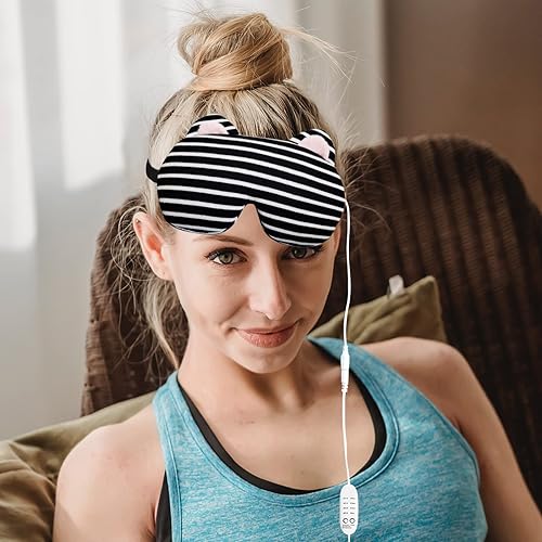 Miniatura 6 de Máscara térmica para los ojos, máscara térmica para los ojos para dormir, compresa ocular cálida para ojos secos, almohadilla de ojos eléctrica USB