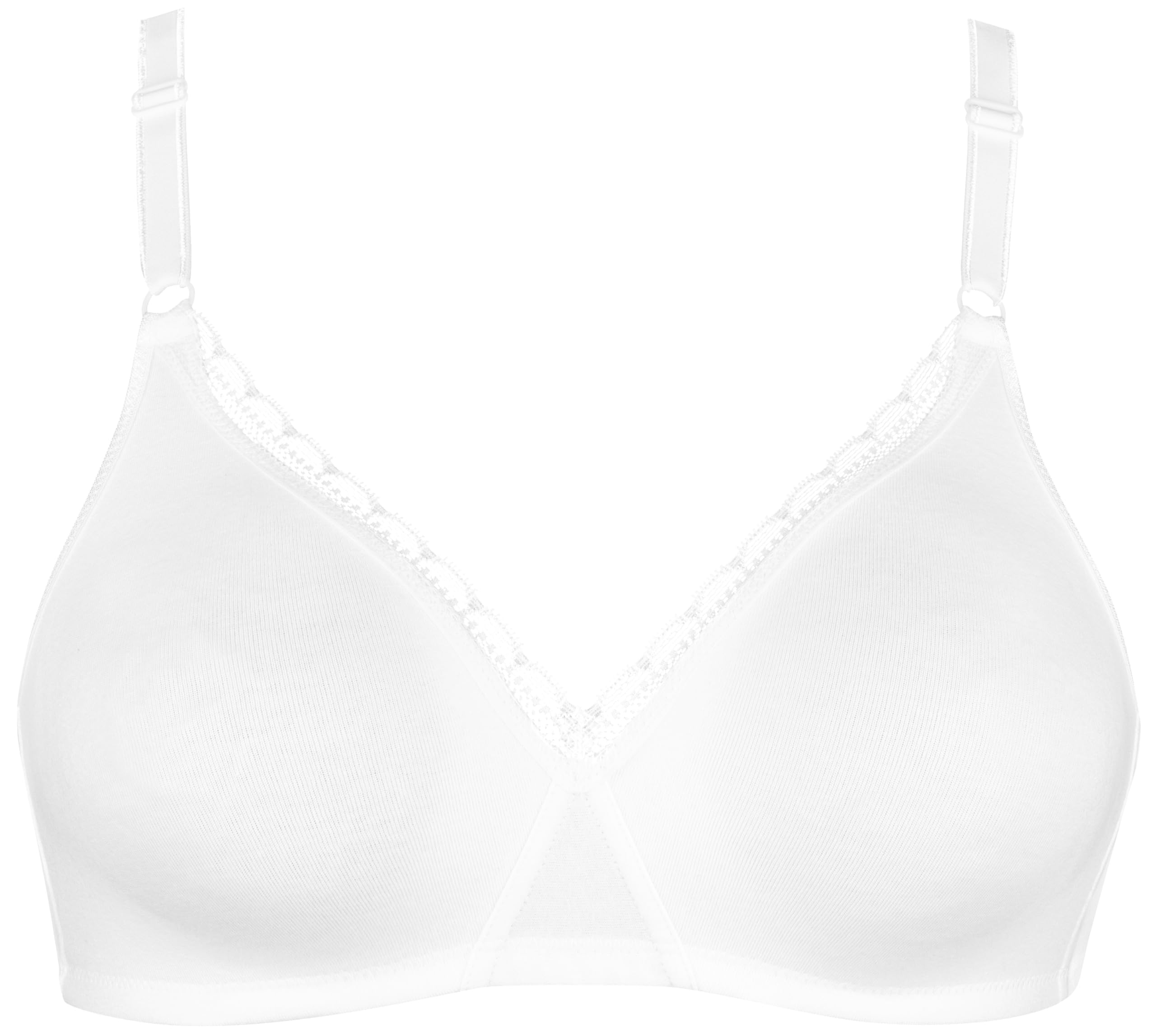 Nur Die Baumwoll Spitzen BH weicher bügelloser Softcup Bra mit nahtlosen, doppellagigen Cups unsichtbar unter der Kleidung Damen