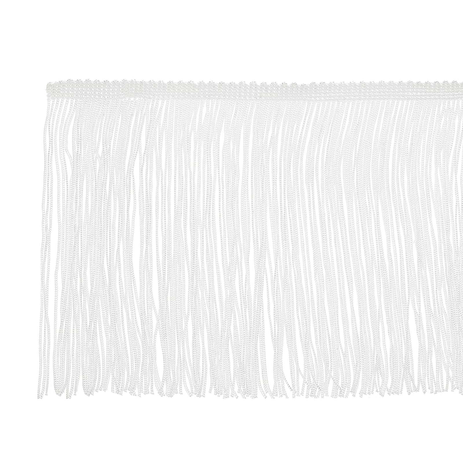 PATIKIL 15cm x 9m Fransenborte, Seide Fransen Geschnitten, Fransenband Dekoband für DIY Basteln Apparel Kleidung Kostüme Dekoration Tanzfransen zum Nähen (Weiß)
