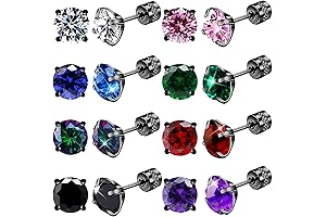 Stud Earring for Sensitive Ears: Titanium Rainbow Studs