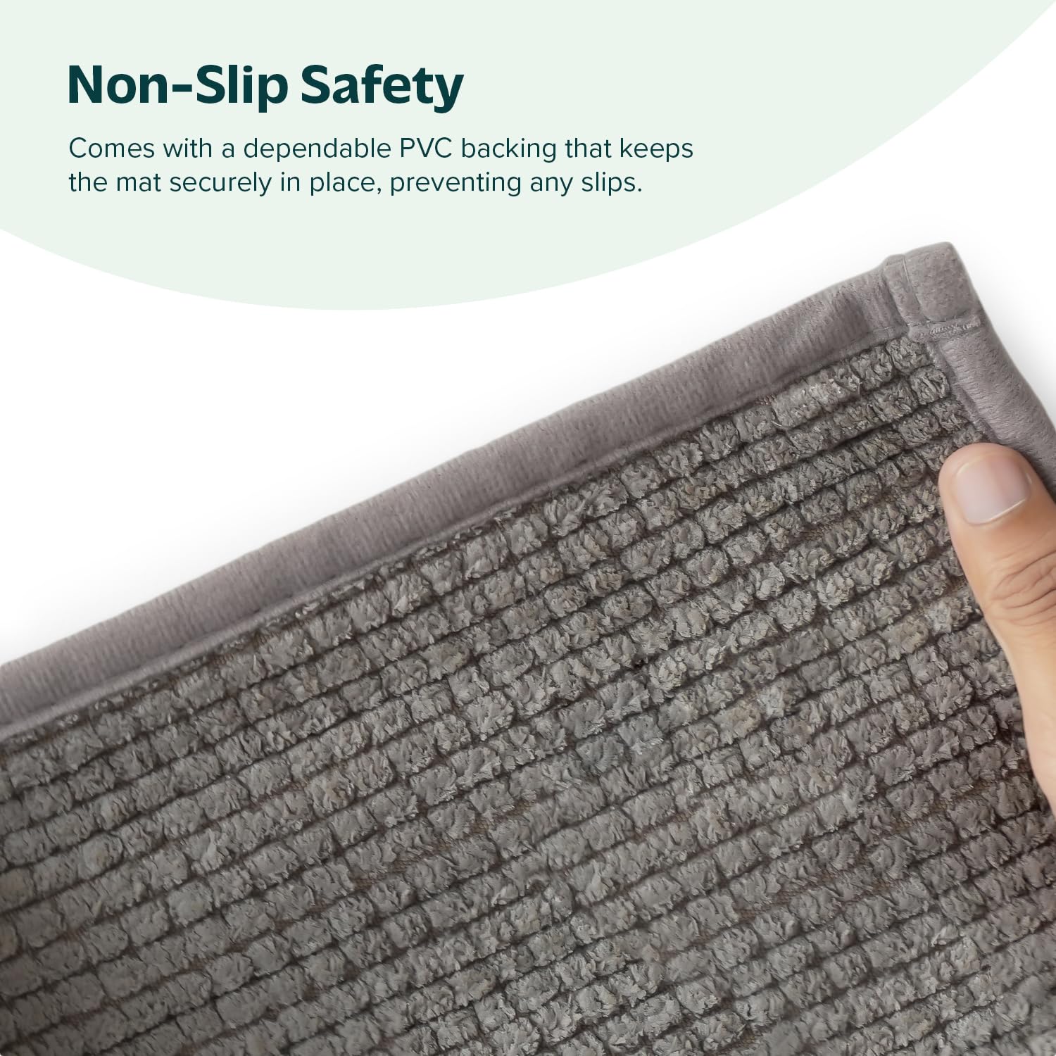 Non Slip Bath Mat, Grey, 50 x 80 cm (Rectangular) - Image 4