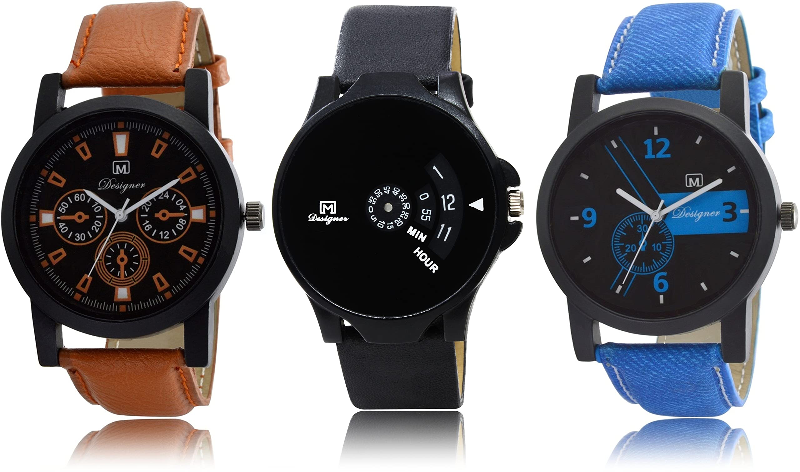 FEMEO Pack of 3 Designer Analogue Combo Multicolor&Black Dial Watches for Mans & Boys (B09KRXXV9N) Amazon Price History, Amazon Price Tracker