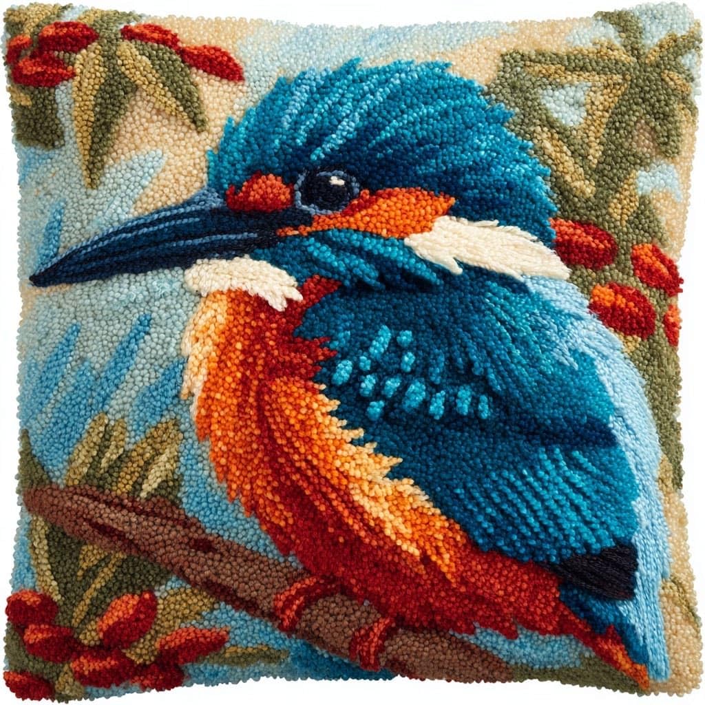 Henypt DIY Latch Hook Kits Cushions Pillow, Bird