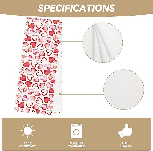Miniatura 5 de Jiudungs Camino de mesa de lino rosa con corazón de acuarela para el día de San Valentín 108 pulgadas de largo decoración de mesa para el hogar