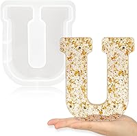 Vista 7 de Gartful Moldes de letras grandes de 7 pulgadas para resina, molde de resina epoxi del alfabeto mayúscula M 3D, moldes de letras de resina gruesa