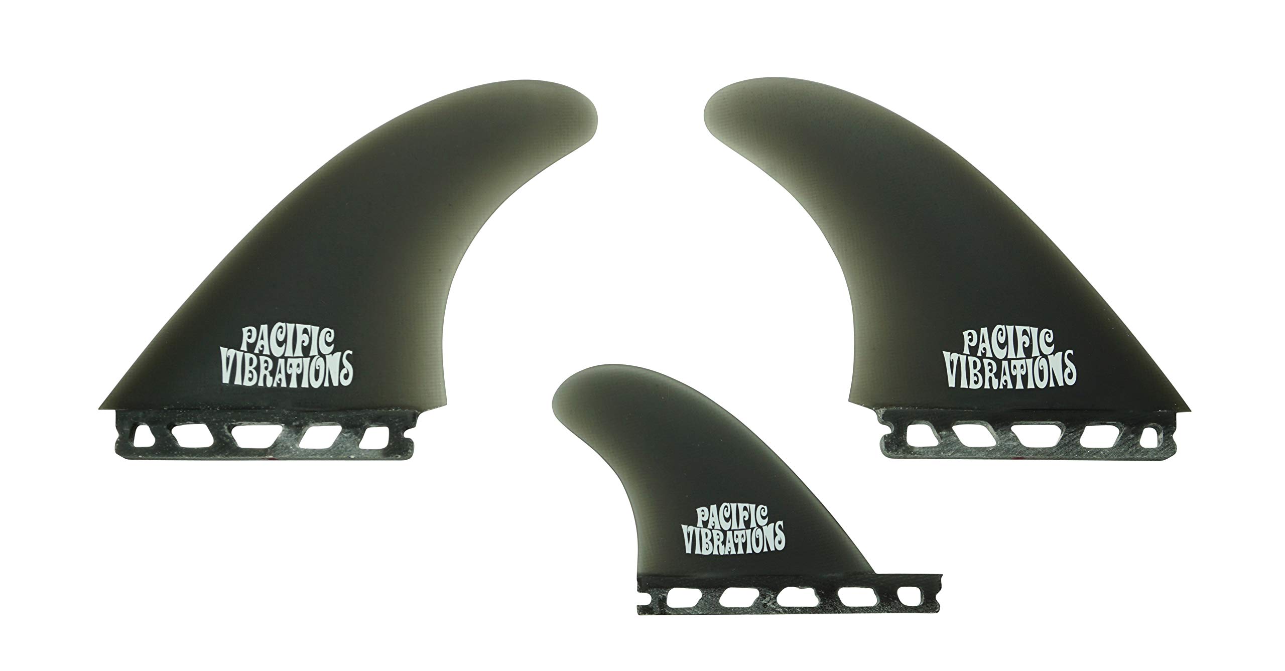 PACIFIC VIBRATIONS Futures Twin 2 + 1 Fins Surfboard 3 fin Set Fiberglass Color Smoke Twin Plus Trailer Surfboard fins