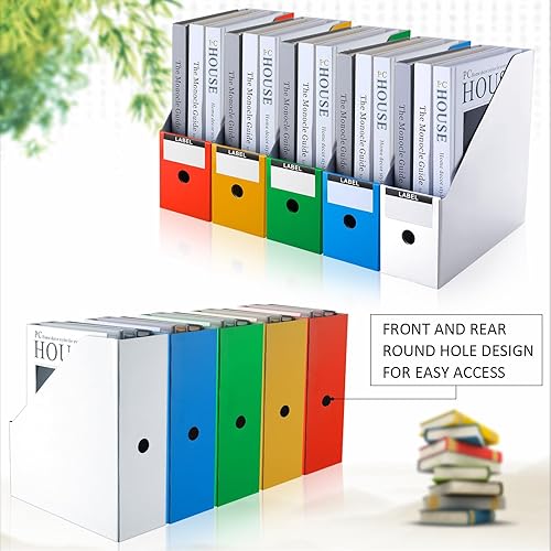 Miniatura 4 de 50 piezas de cartón para revistas, archivador de revistas, caja de almacenamiento de documentos, organizador de archivos de revistas con 50