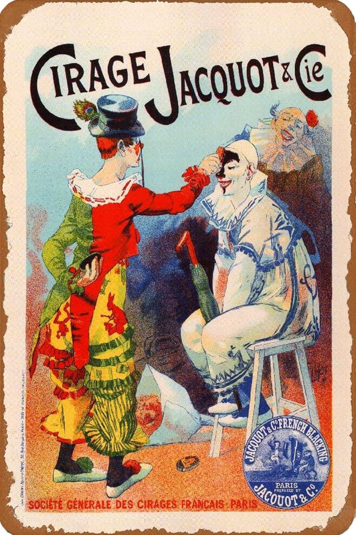 TYmall Metal Tin Sign Cirage Jacquot & CIE Vintage French France Print Picture Print Advertisement Vintage Metal Signs Wall Art 12X16Inch