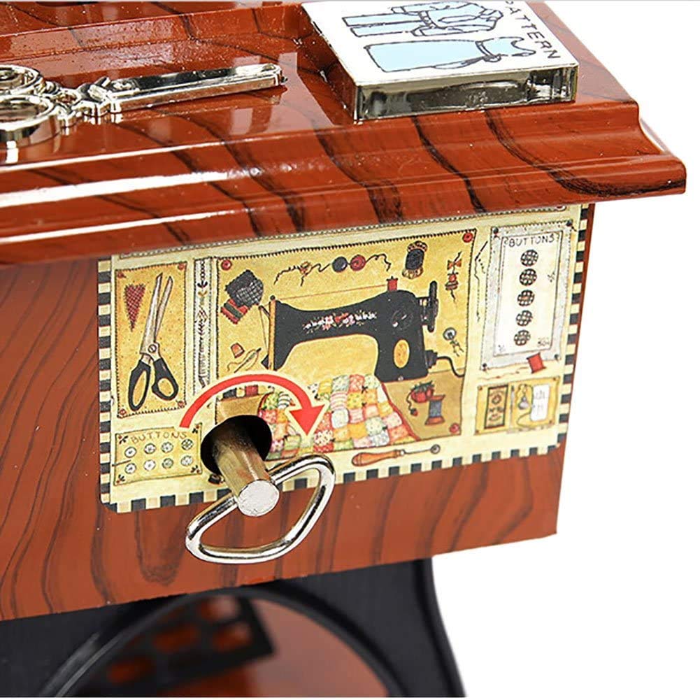 Vintage Mini Sewing Machine Music Box,Retro Classical
