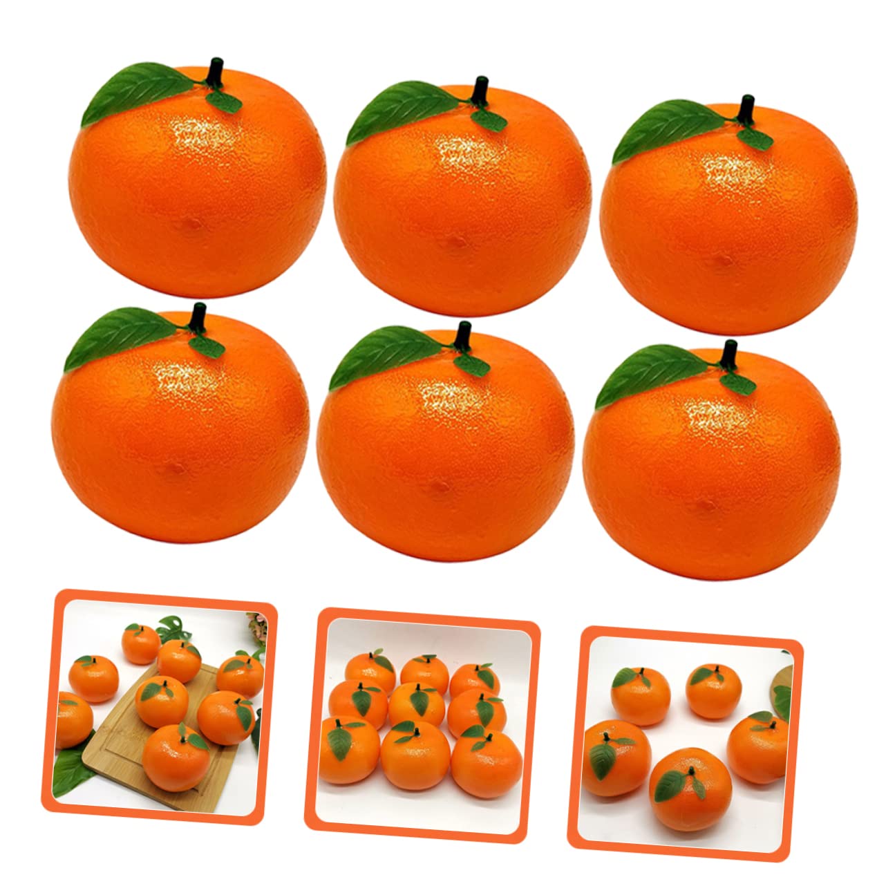 Gatuida 3 Sätze Künstliche Orange Orangen Wohnkultur Orangefarbenes Party Künstliche Früchte Schaufensterdekoration Falsches Obstdekor Simulation Orangen Schaum 6 Stück * 3