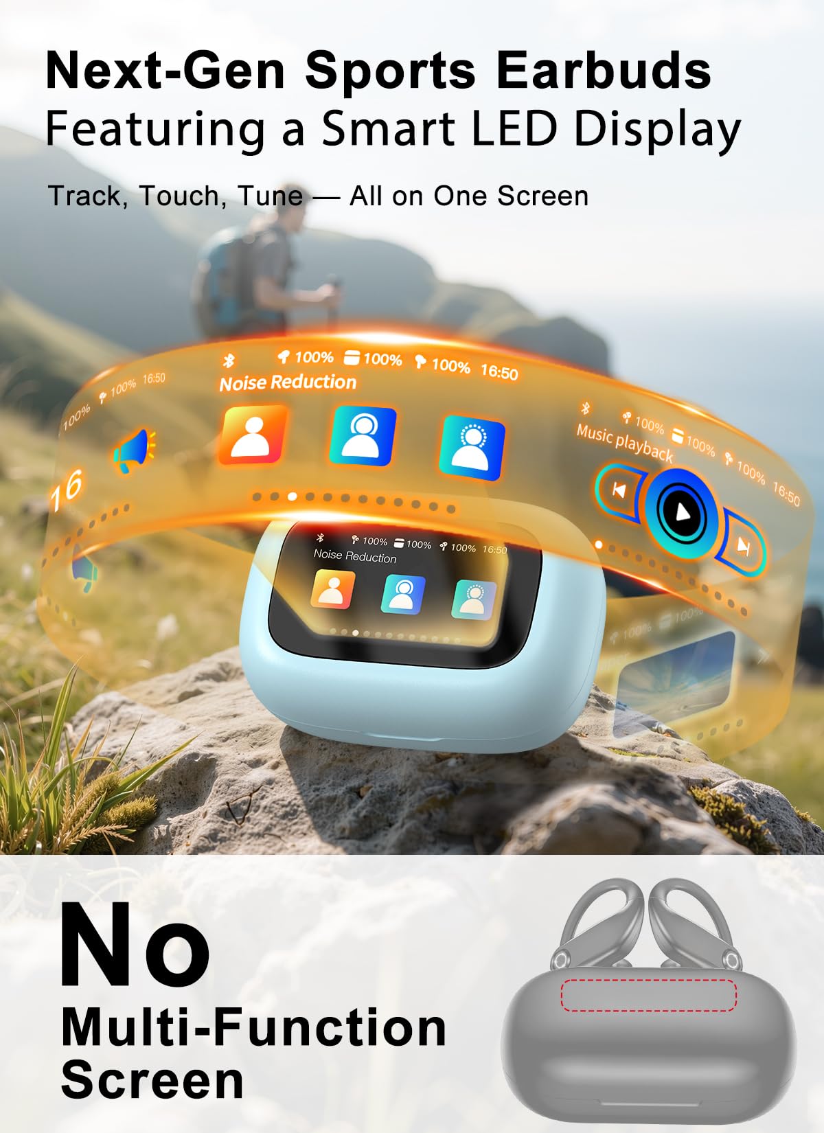 Sky Blue Wireless Earbuds Bluetooth 5.4 - Dettaglio