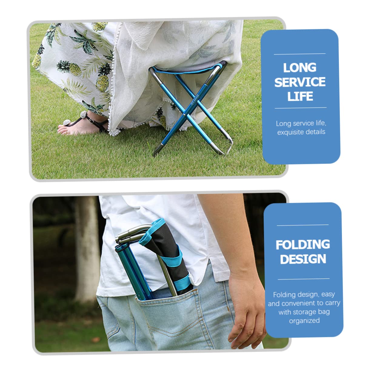 TOYANDONA Comfortable Portable Folding Stool Multi Function Camping Chair for Fishing Beach Outdoor Activities Space Saving Design Durable Construction Easy to Carry
