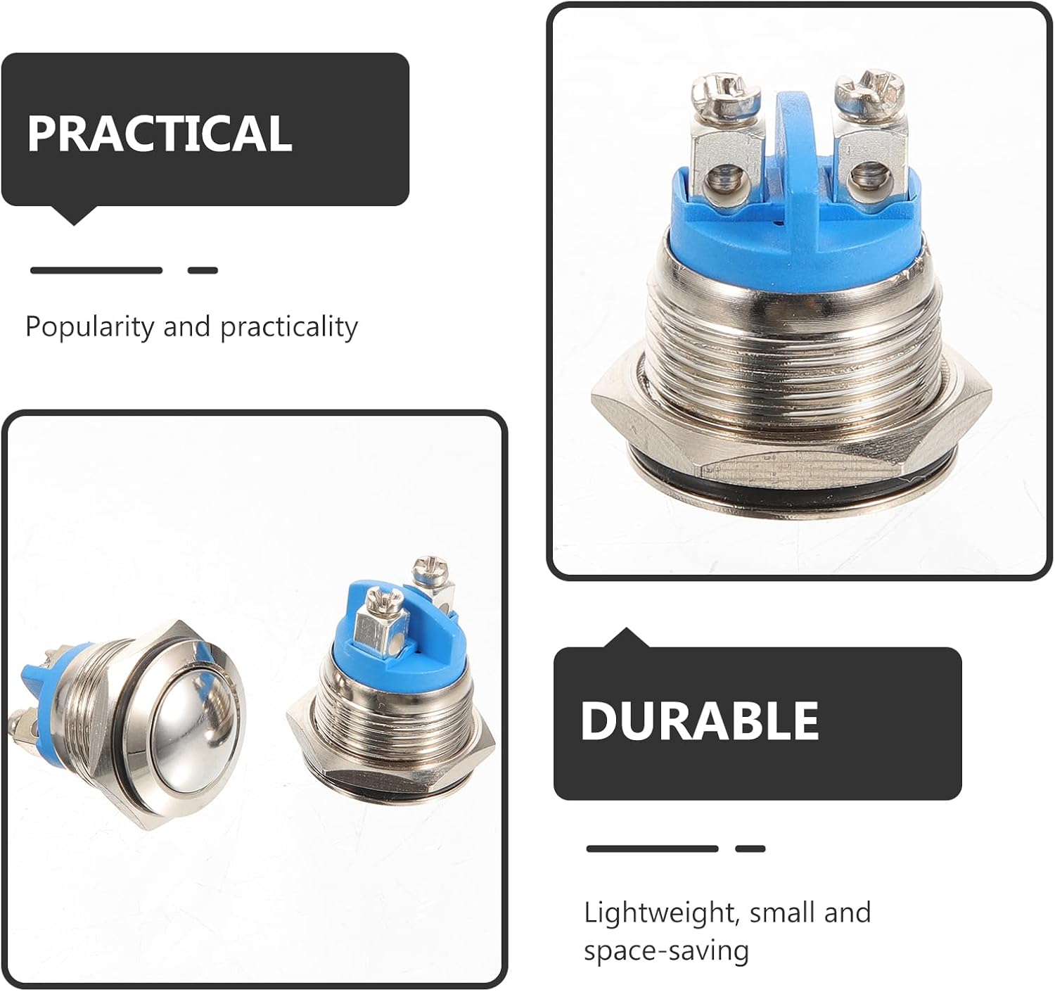 4pcs Doorbell Button Doorbell Chime Wired Door Switch Ringer Button for Home Component Universal Nickel-Plated Copper
