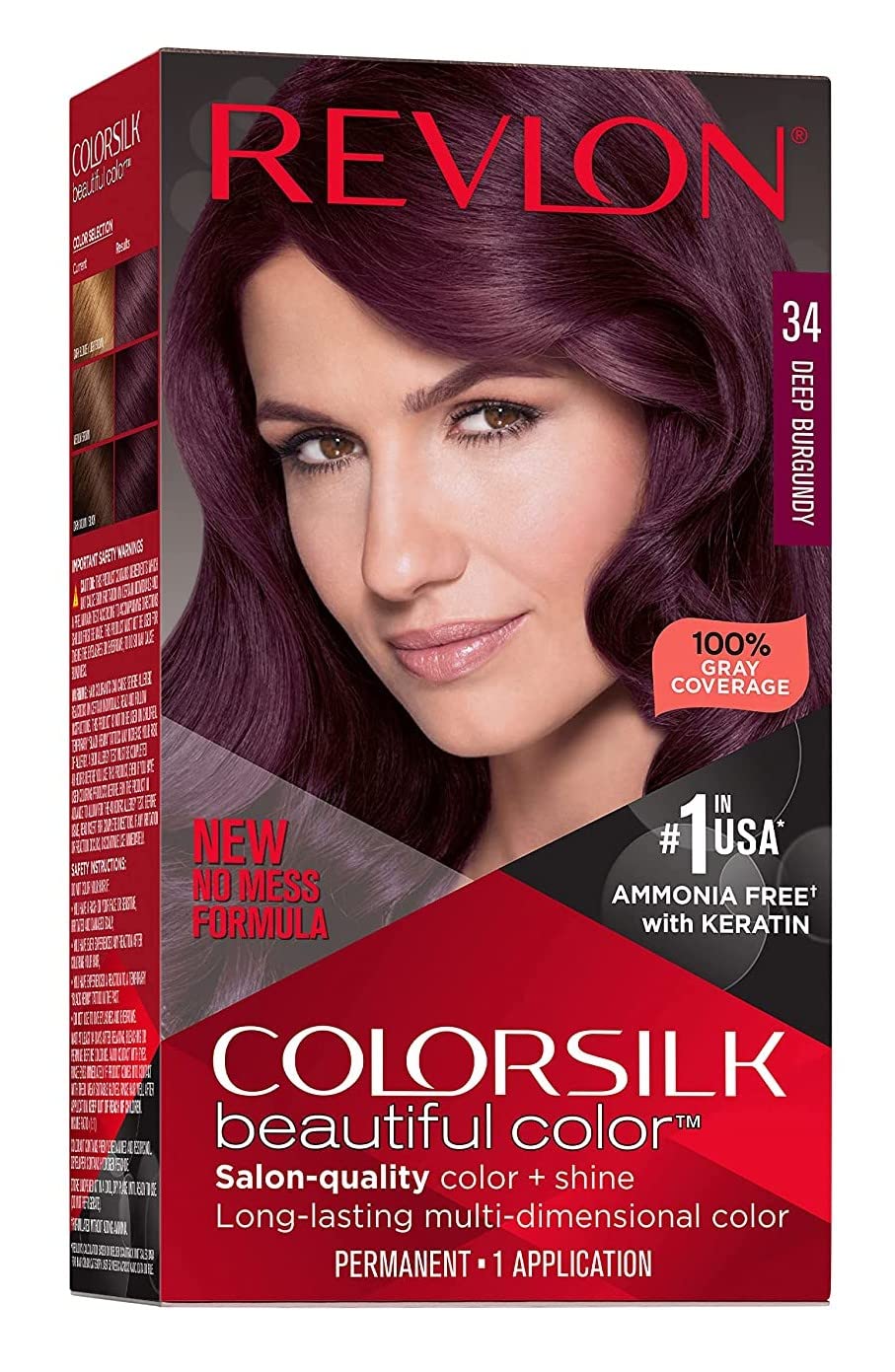 Revlon Colorsilk #34 Deep Burgundy (Pack of 3)