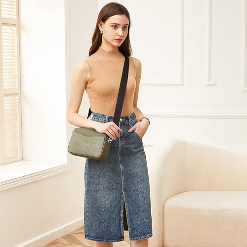 Miniatura 2 de Jackie&Jill Bolsos cruzados pequeños para mujer, bolsos de hombro de corcho y cuero con correa ancha, bolsa de cámara con cremallera superior