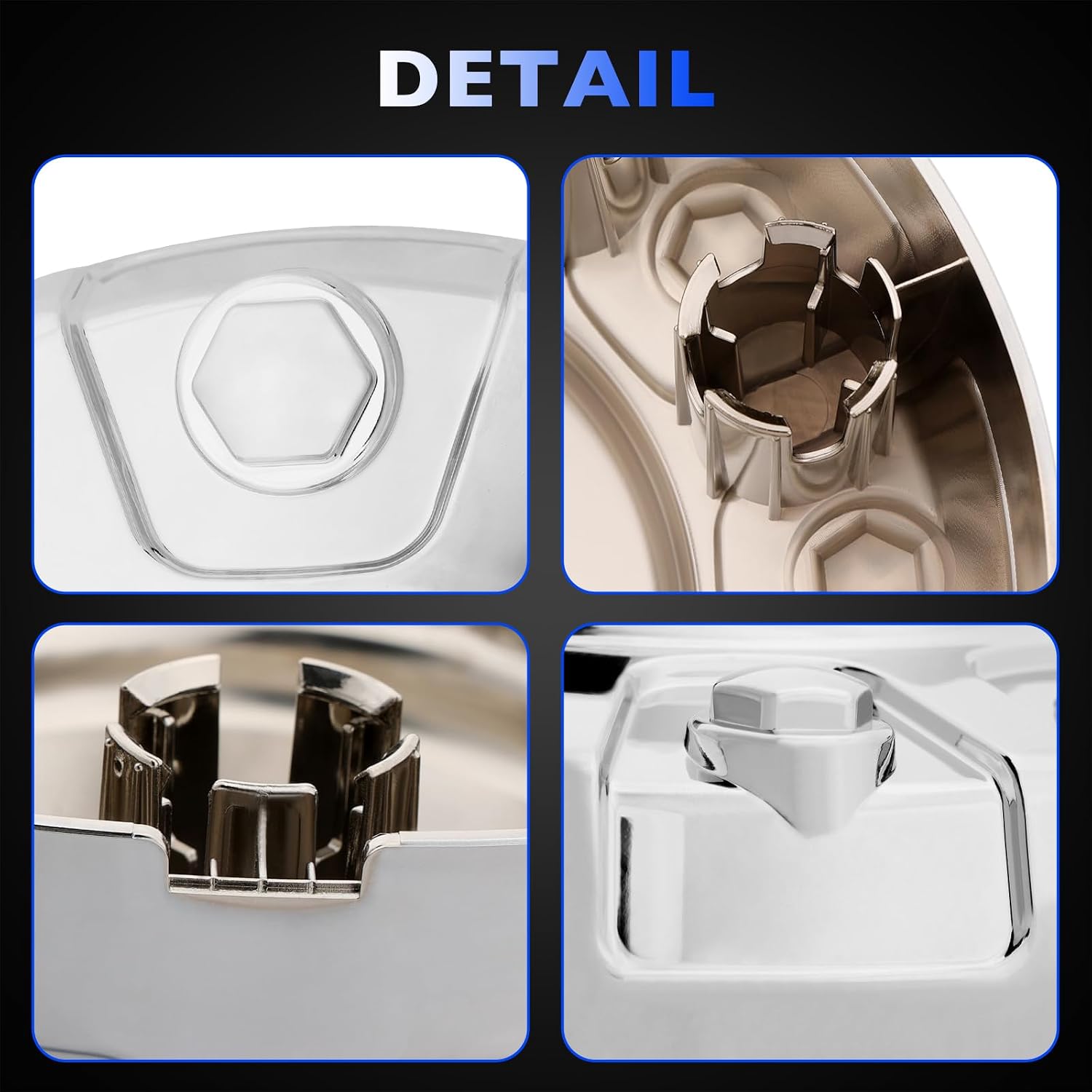 2 Pieces Front Chrome Wheel Center Cap Hub Cover Compatible with 2019-2021 RAM 4500 2019-2021 RAM 5500 Center Caps Hubcaps Replace# 6PG03SZ0AB