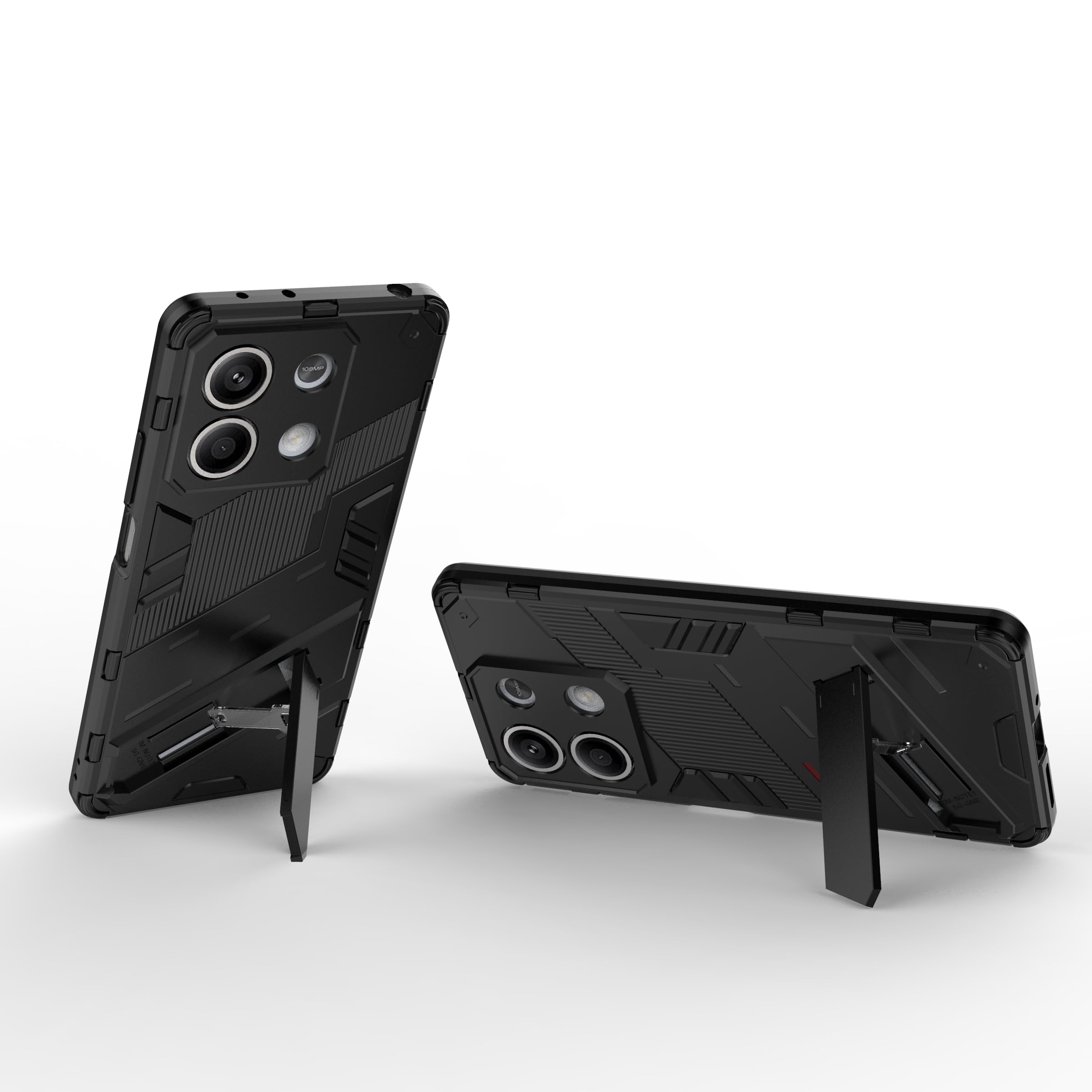 EASSGU Custodia Antiurto Per Vivo V21 5G Con Cavalletto - Cover Rigida In PC E Silicone, Protezione Con Cuscini D'Aria, Nero