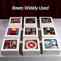 Vista 9 de RomanticBaking 20 piezas cajas de panadería elegantes de 6 x 6 x 2.5 pulgadas con ventana, ideales para galletas, fresas cubiertas de chocolate