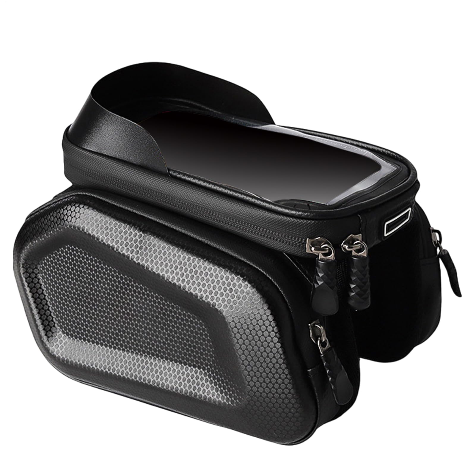 Borsa per biciclette a tubo superiore, supporto per telefono per biciclette - Borsa del telaio anteriore del tubo superiore - Schermo tocco-screen per ciclismo in bici impermeabile con copertura di pi