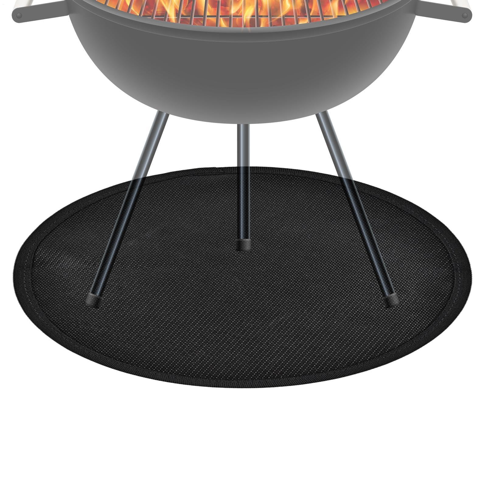 Tappeto Ignifugo per Sotto il Braciere 91 cm in Silicone Impermeabile | Tappeto Protettivo Ignifugo per Sotto Griglia per Stufa Falò Grigliate Barbecue Campeggio Patio Giardino Cortile