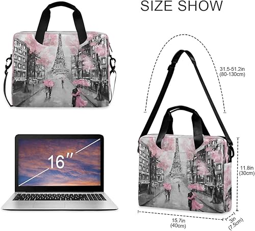 Miniatura 3 de ALAZA Art Paris - Maletín para portátil de la Torre Eiffel con asa de correa, 13, 14, 15.6 pulgadas