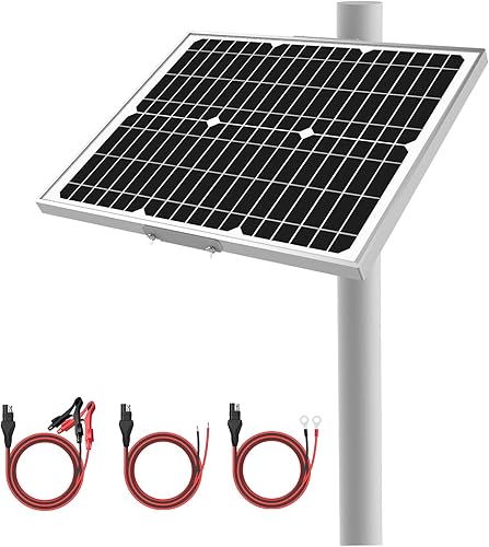 Cargador y mantenedor de batería solar impermeable de 12 V, panel solar mono de 20 vatios, controlador de carga MPPT inteligente integrado +