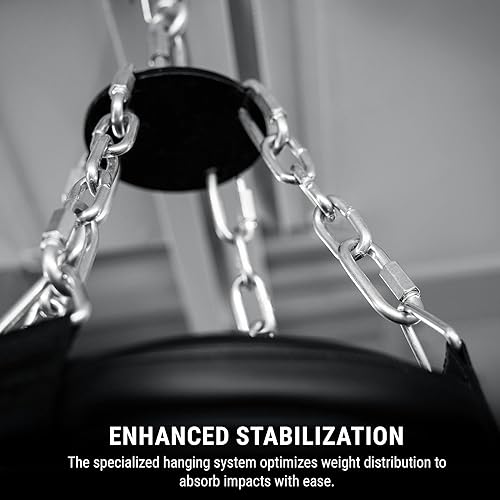 Miniatura 8 de Hayabusa Muay Thai - Bolsa pesada con diseño prellenado y sistema de suspensión especializado, color negro, 100 libras