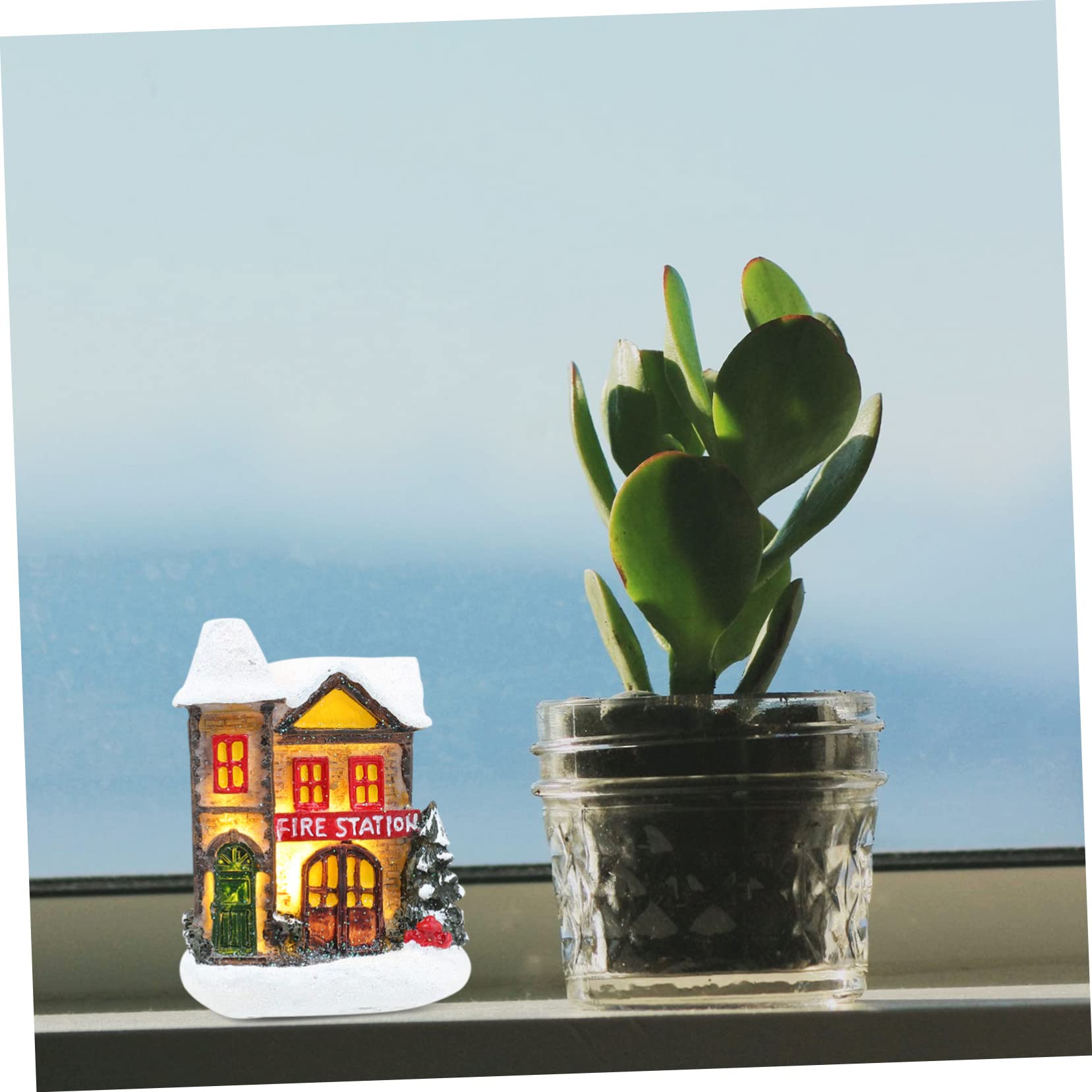 Cabilock 5 Pz ornamenti per la casa decorazioni casa natale fai da te case figurine decorazione natale casa decorazione natalizia casa ornamento della scena del festival casa in resina