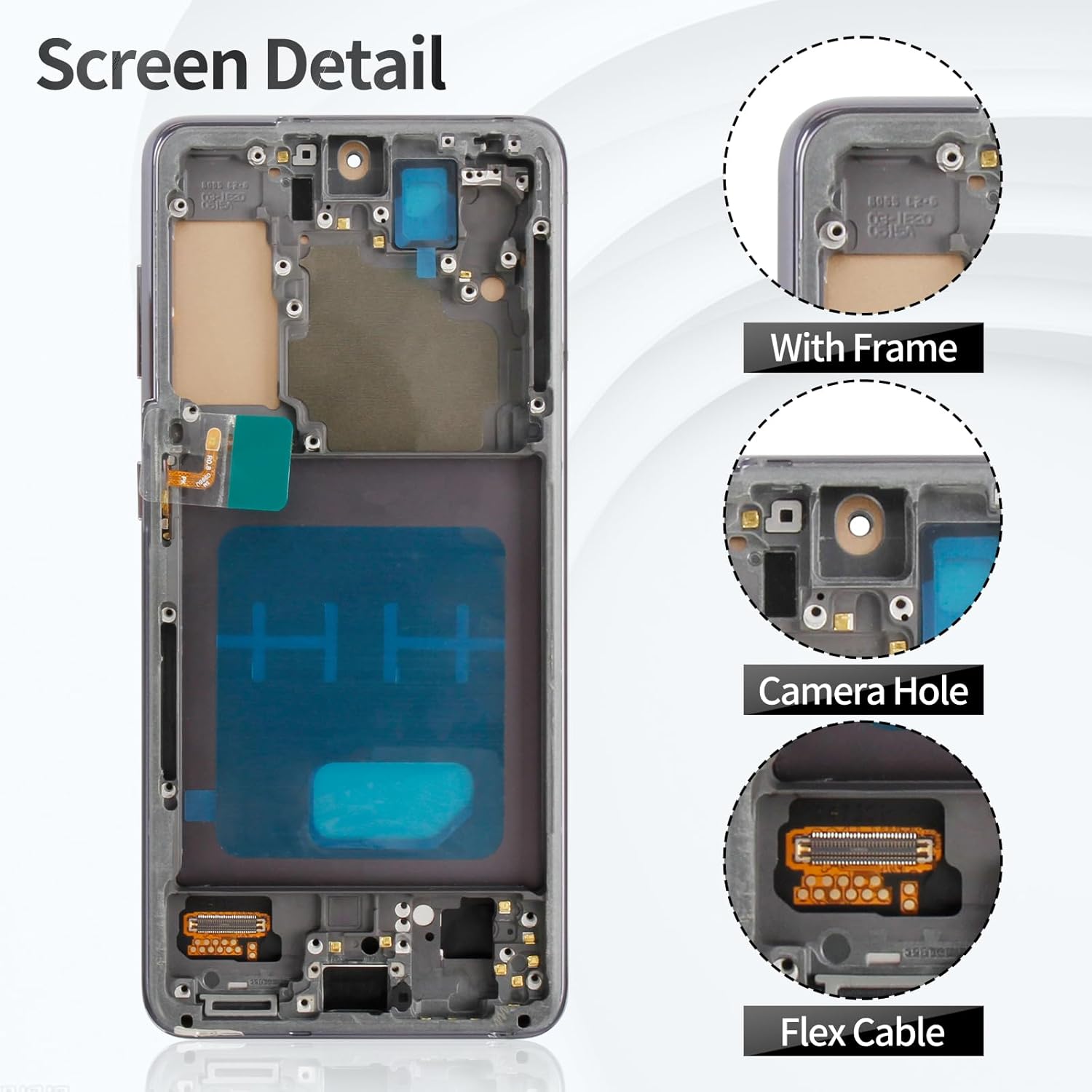 TFT for Samsung S21 4g LCD Screen Replacement Digitizer for Samsung S21 5g SM-G991U Screen for Galaxy S21 5g SM-G991W Display Touch Assembly with Frame SM-G990 SM-G991 Black