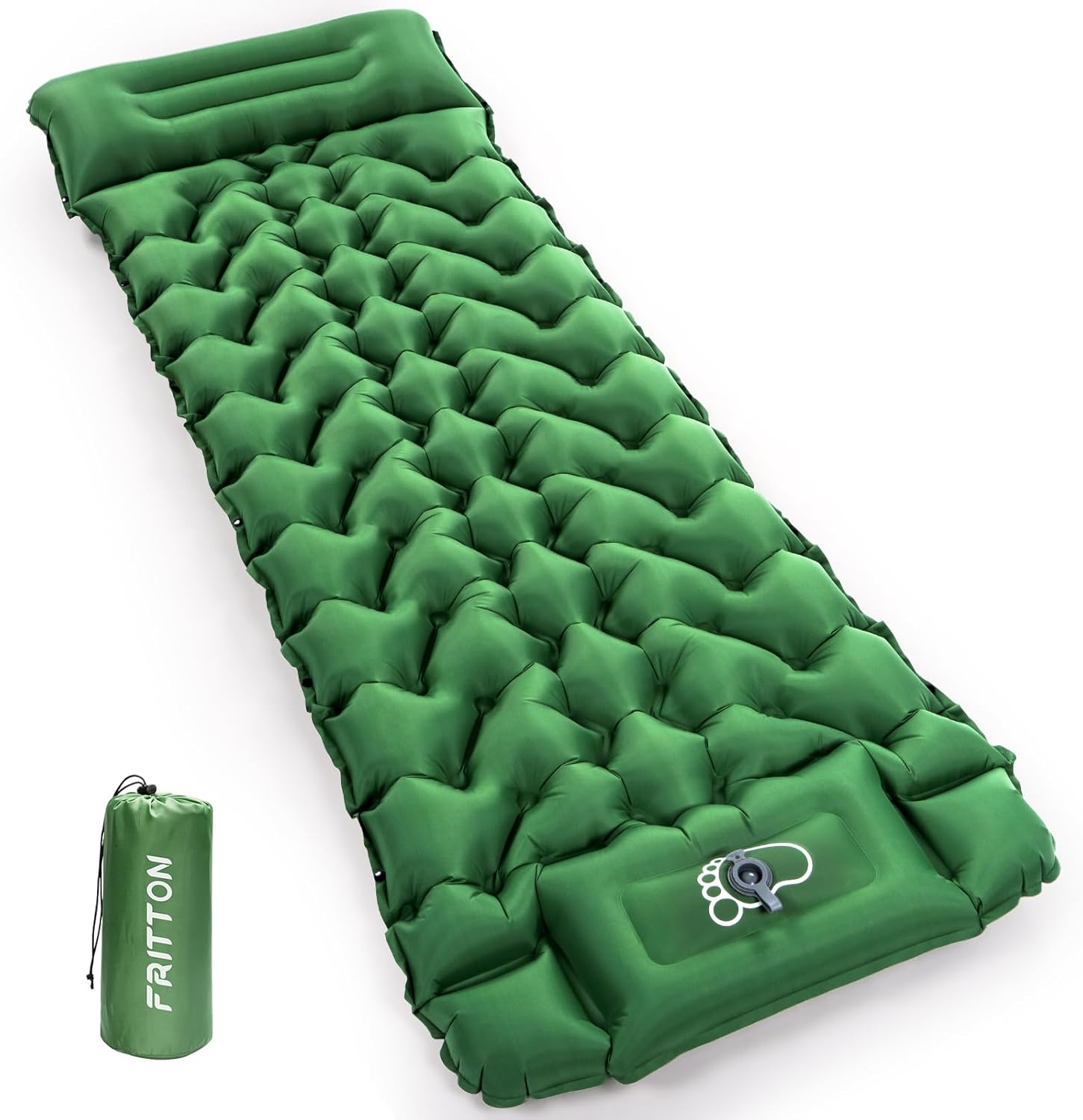 Sleeping Pad for Tenting, 4” Inflatable Sleeping Mat with Pillow, Tenting Pad with Constructed-in Foot Pump, Light-weight Tenting Mattress Pad for Backpacking, Automobile Tenting, Tent and Mountain climbing