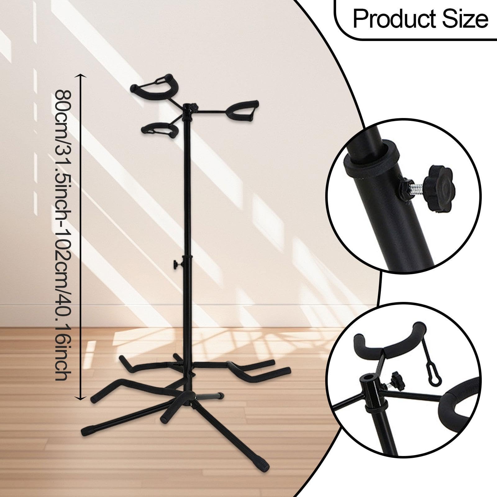Generic Dreifacher Gitarrenständer, Höhenverstellbarer Gitarrenhalter für E Gitarren