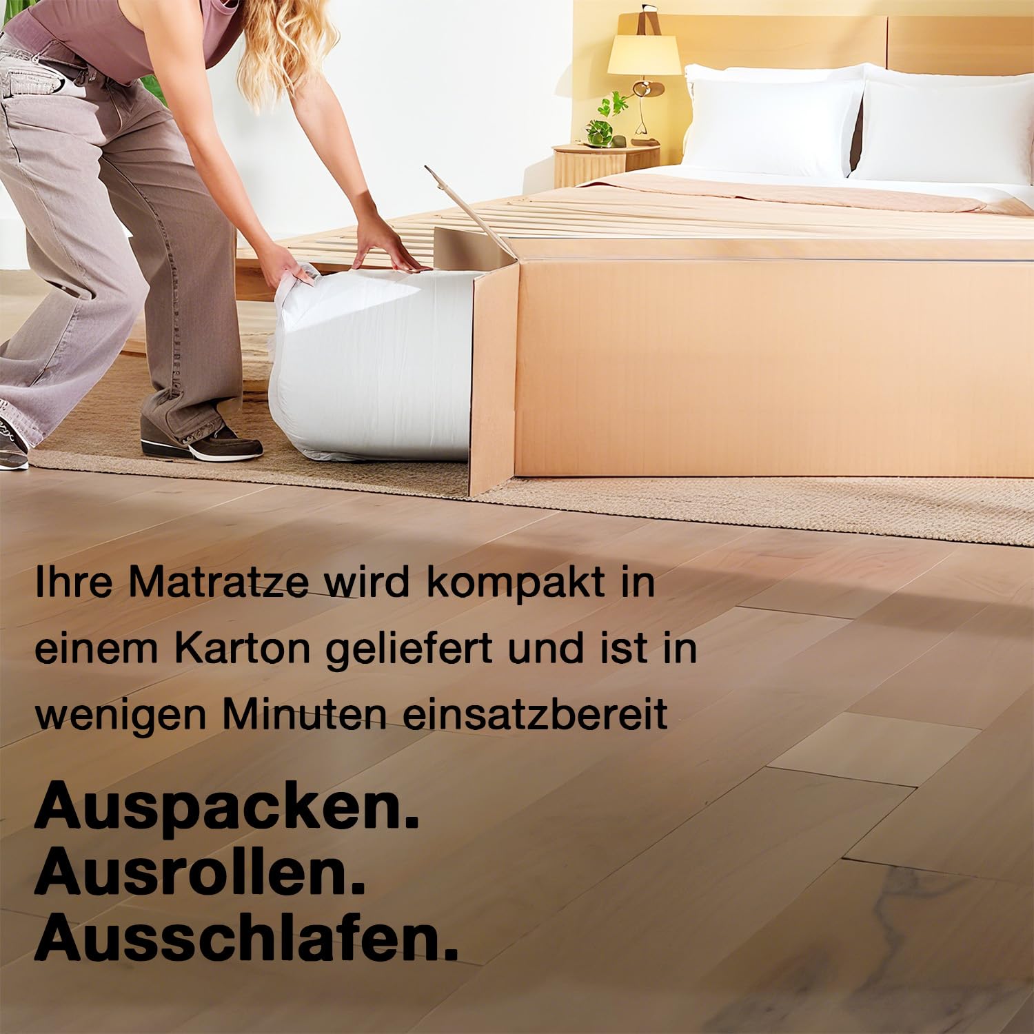 Visco-Gedächtnisschaum Matratze 140x200 cm, 20 cm Höhe – Perfekte Druckentlastung, Klimaregulierender Bezug, Gerollt, Oeko-TEX