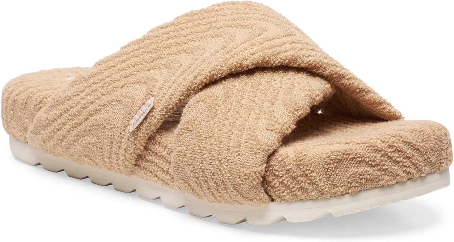 Sanuk Womens Dreamstate Slide Slippers | Yoga Mat Footbed | Cozy Lined House Slippers