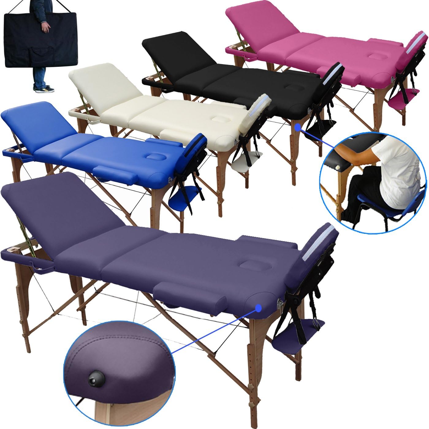 lettini da massaggio con telaio in alluminio