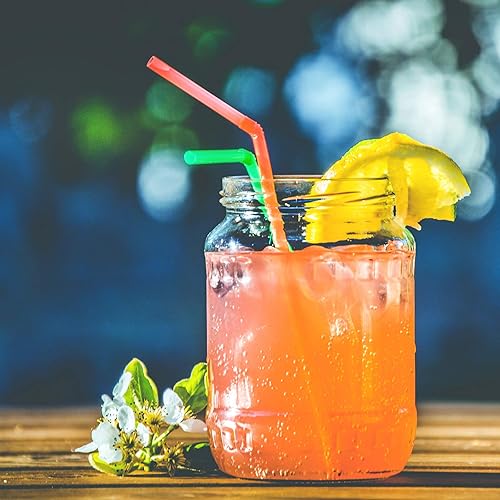 Miniatura 6 de ALINK 1000 popotes de plástico flexible y coloridos, envueltos individualmente, popotes flexibles desechables, 7.75 x 0.23 pulgadas